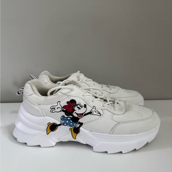 Disney Mickey & Minnie Mouse Chunky White Sneakers - Picture 2 of 5